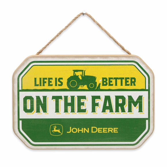 John Deere Life On the Farm Hanging Wood Sign