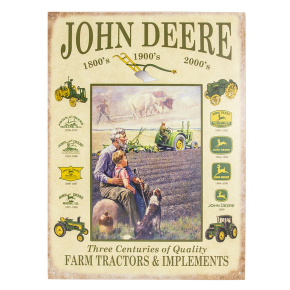 John Deere Past and Present Tin Sign