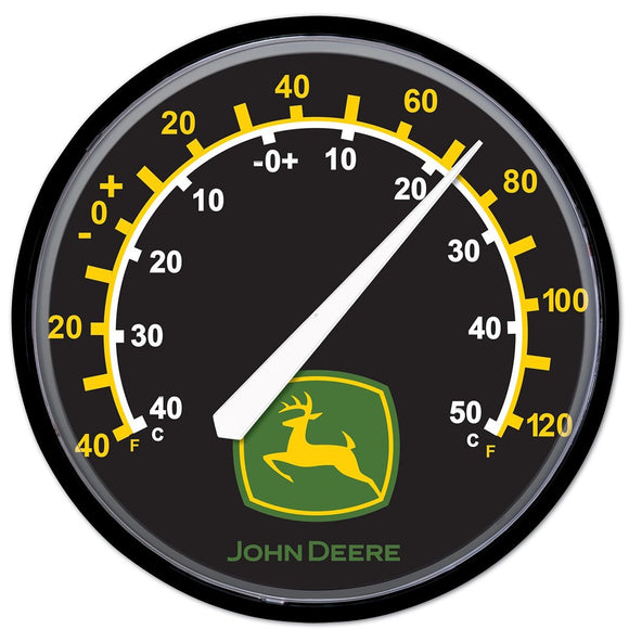 John Deere Black TM Logo Thermometer