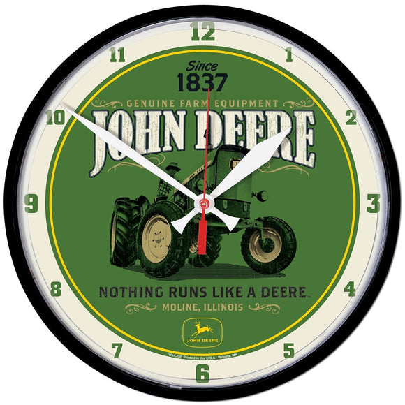 John Deere White NRLAD Tractor Clock