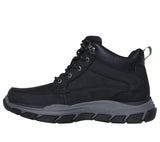 Men's John Deere Black Waterproof Mid Top Leather Moc Toe Lace Up Boot