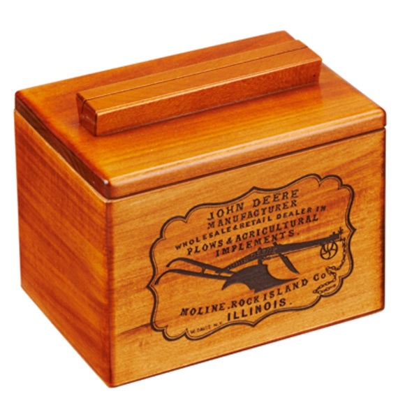 John Deere Recipe Box w/ Engraved Plow