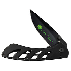 John Deere Smooth Black Exo-Lock Pocket Knife