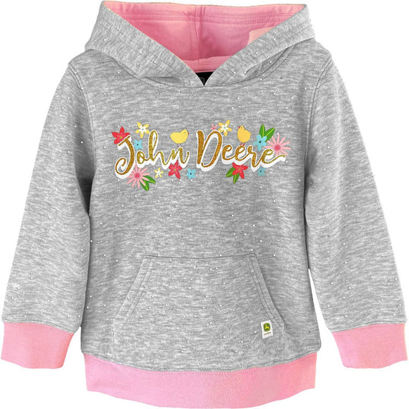 John Deere Girl Toddler Fleece Hoodie Glitter