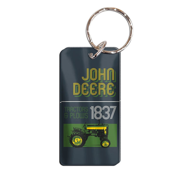 John Deere Black Tractor Key Ring