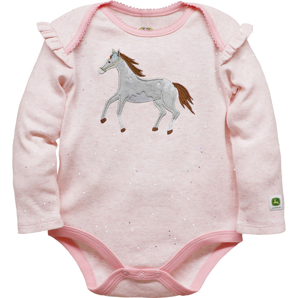 John Deere Infant Girl Bodyshirt Pony