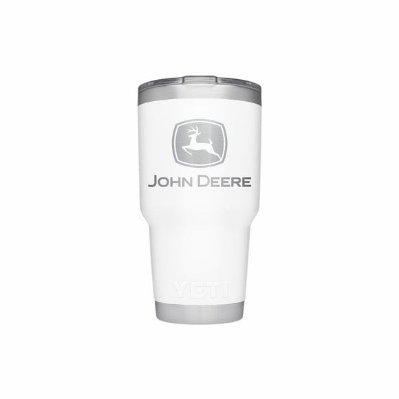 John Deere 30oz YETI Tumbler White