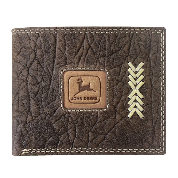 John Deere Logo Leather Patch Bifold