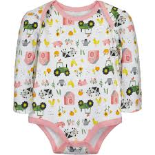 John Deere Girl Infant Bodyshirt - Farm