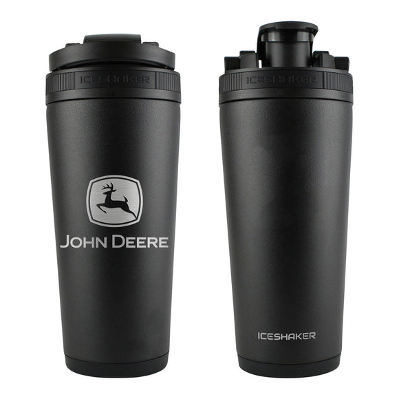 John Deere Black Engraved Ice Shaker