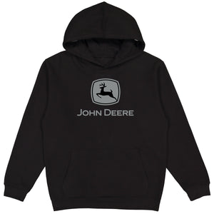 John Deere Mens Black Moline Trademark Hoodie