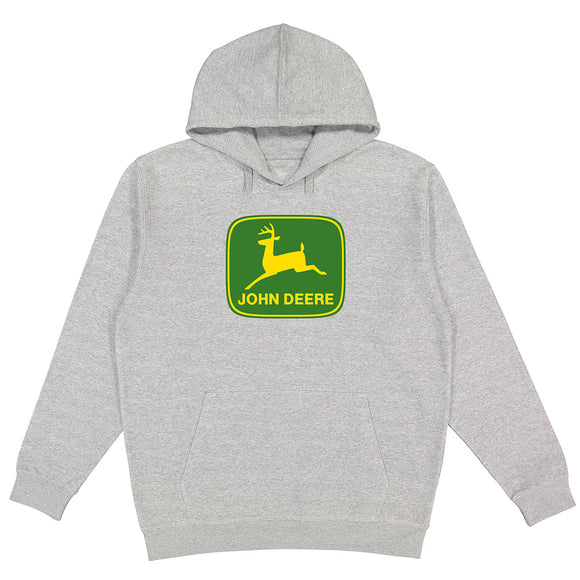 John Deere Mens Sport Grey Moline Vintage Hoodie