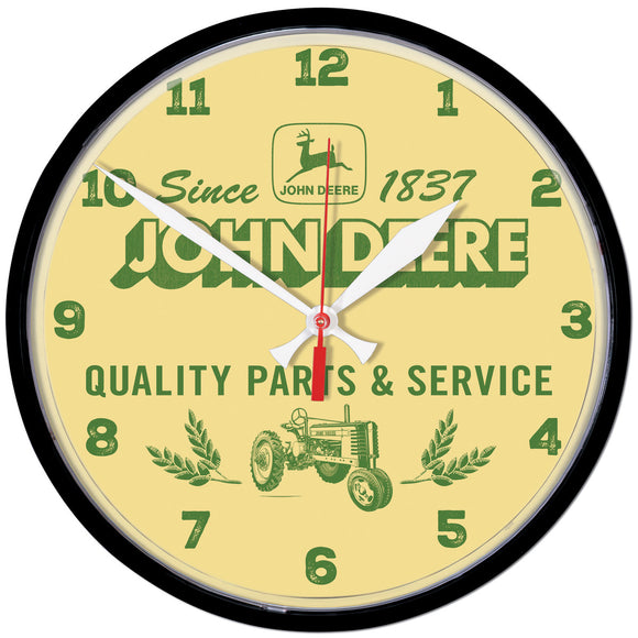 John Deere Retro Badge Round Wall Clock