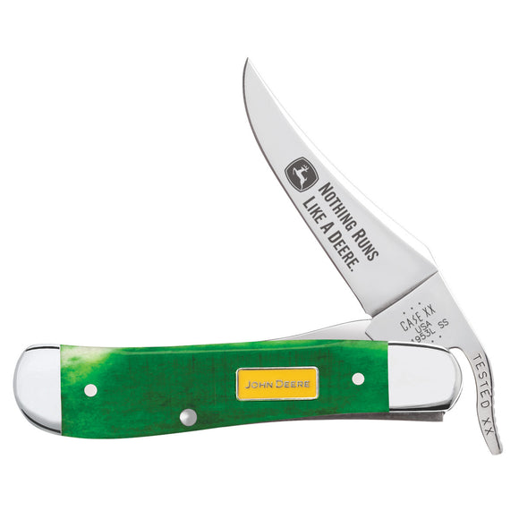 John Deere Sawcut Green Bone RussLock Pocket Knife