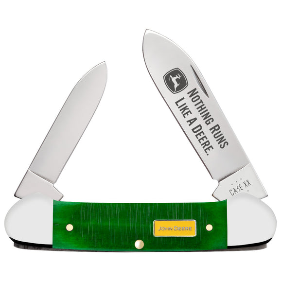 John Deere Sawcut Green Bone Canoe Pocket Knife