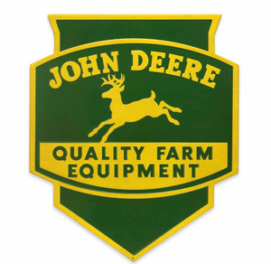 John Deere Farm Equipment Shield Metal Sign