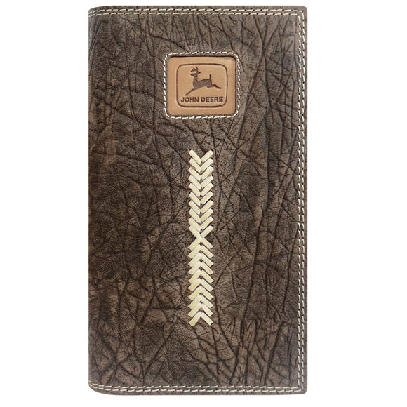 John Deere Logo Leather Patch Checkbook