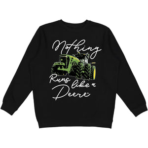 John Deere Womens Black Long Sleeve Crew Fleece