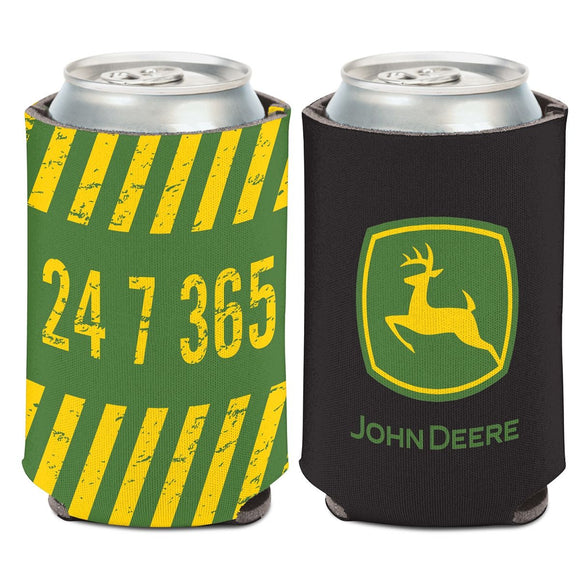 John Deere Black and Green 24 7 365 Can Cooler