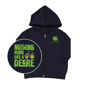 John Deere Toddler Navy Nothing Runs Like a Deere Zip Hoodie