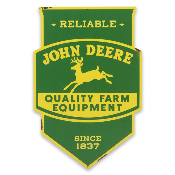John Deere Farm Equipment Shield Plastic Sign