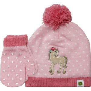 John Deere Toddler Girl Horse Beanie