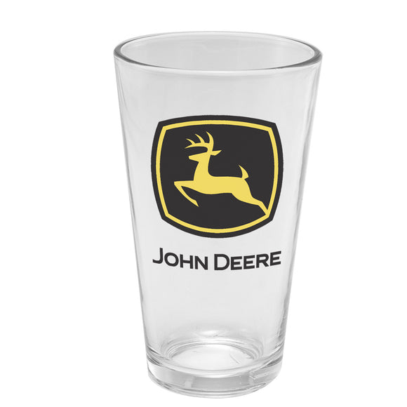 John Deere Black/Yellow Glass Tumbler