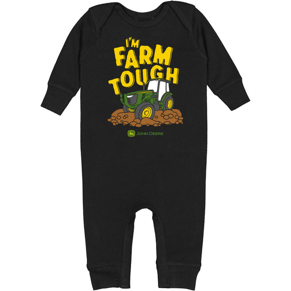 John Deere Infant Farm Tough Long Sleeve Romper