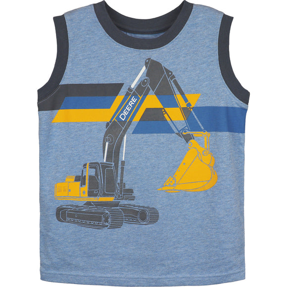 John Deere Child Boy Muscle Tee Excavator