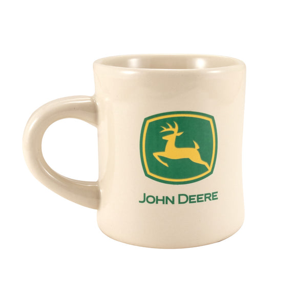 John Deere Logo Cream Diner Mug