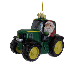 John Deere Glass Tractor Ornament