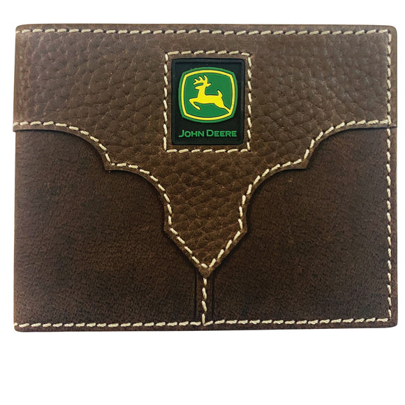 John Deere Mens Rugged Leather Bifold Wallet