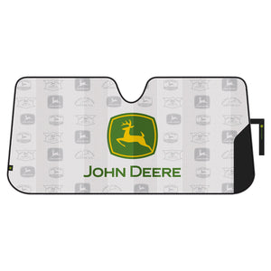 John Deere Retro Logo White Accordion Sunshade