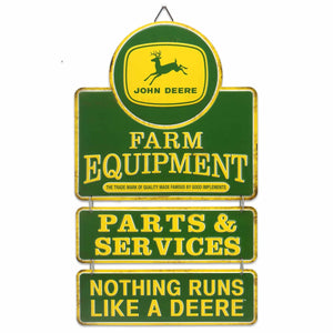 John Deere Parts & Service Linked Metal Sign