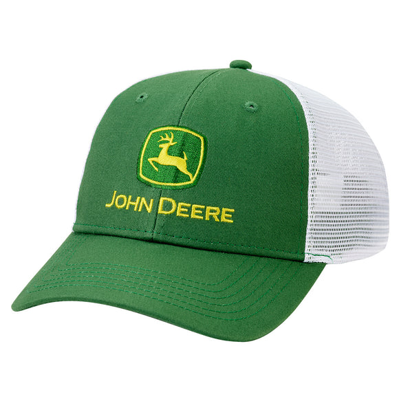 John Deere Green Chino White Mesh Cap