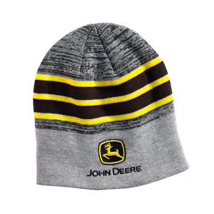 John Deere Yellow Striped Beanie