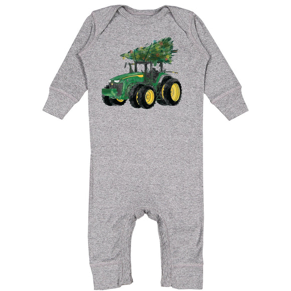 John Deere Infant Tractor w/X-mas Tree Romper