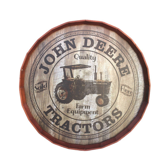 John Deere Wooden Sign Round - Tractors