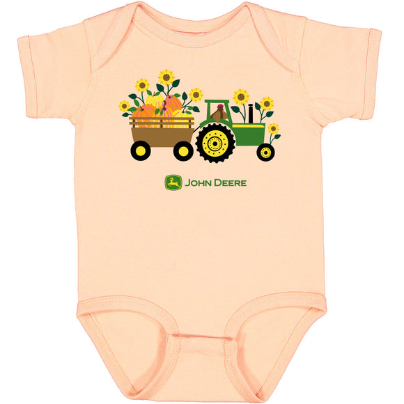 John Deere Infant Pumpkin Tractor  Bodysuit