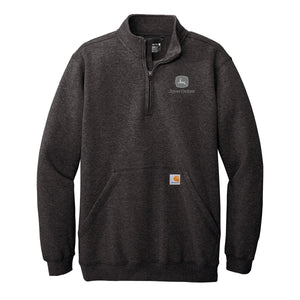 John Deere Carhartt Charcoal Quarter Zip Embroidered Sweater