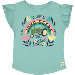 John Deere Toddler Rainbow Tractor Ruffle Tee