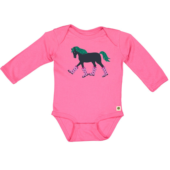 John Deere Infant Boots Horse Bodysuit