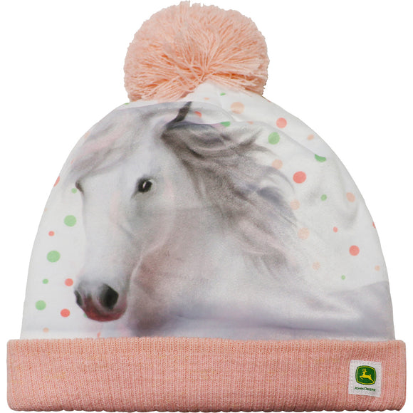 John Deere Toddler Girl Winter Cap Horse