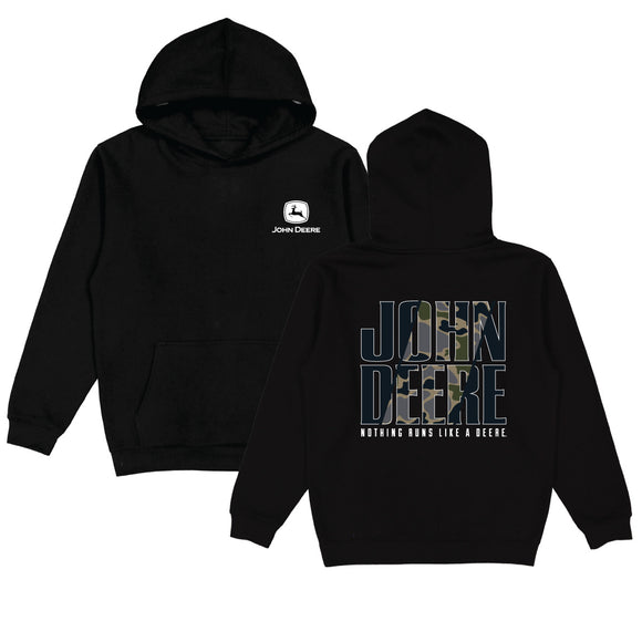 John Deere Black Camo Fleece Hoodie
