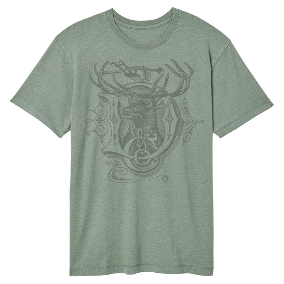 John Deere Vintage Washed Basil Stock Buck Short Sleeve Tee