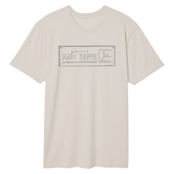 John Deere Vintage Ivory License Plate Short Sleeve Tee