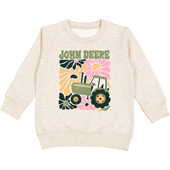 John Deere Toddler Retro Floral Crew Fleece