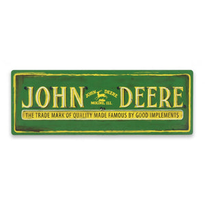 John Deere Quality Rustic Plastic Sign