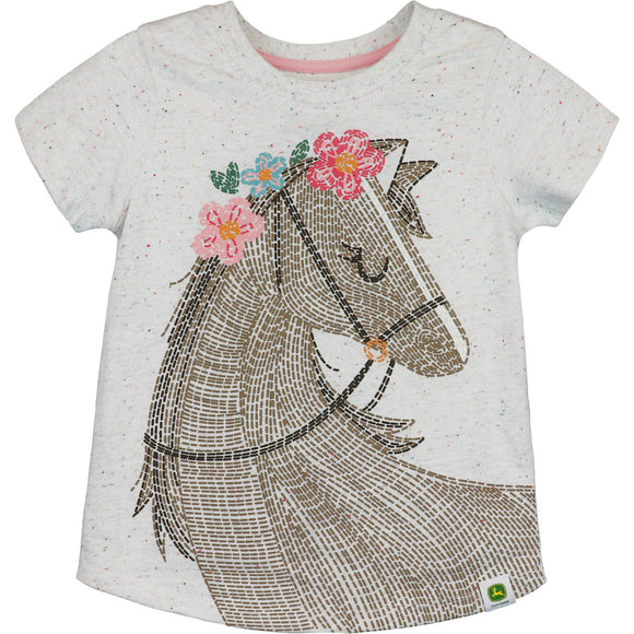 John Deere Child Girl Horse Tee