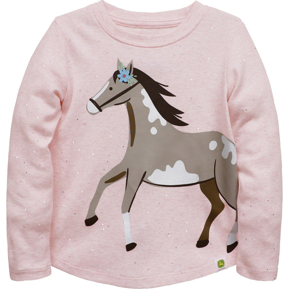 John Deere Toddler Girl Tee Horse